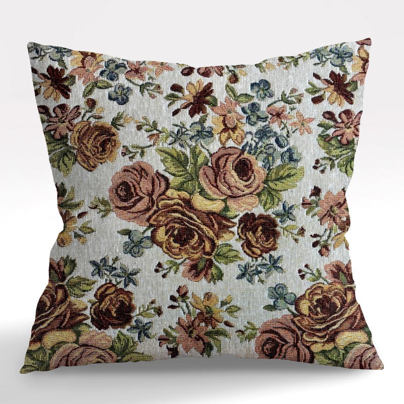 Ervi povlak na polštář gobelínový Růže gold plus cream