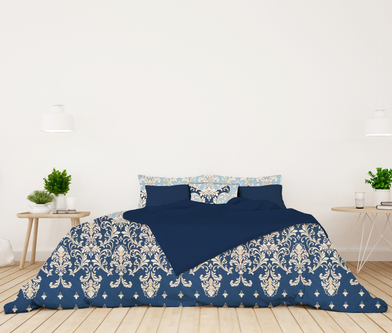Ervi bavlněné povlečení oboustranné - orientální pohádka/tmavě modré