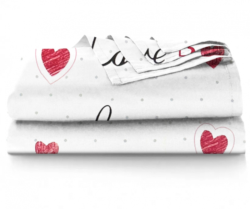 Ervi bavlněné prostěradlo - Srdíčka a puntíky