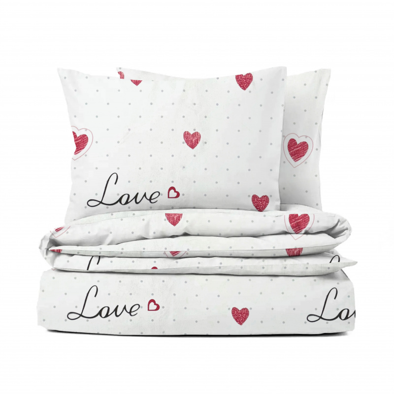 Ervi bavlněné povlečení - Srdíčka a puntíky