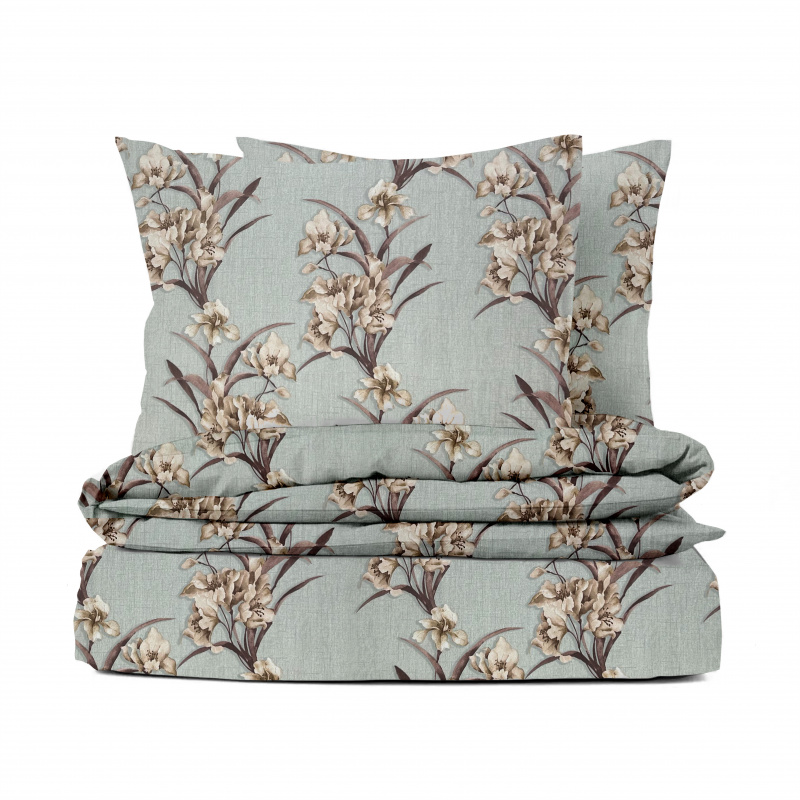 Ervi bavlněné povlečení - hnědé kosatce