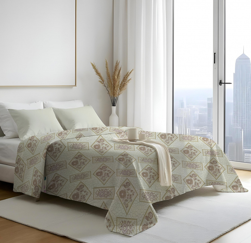 Přehoz na postel 220x240cm - tyrkysový vzor