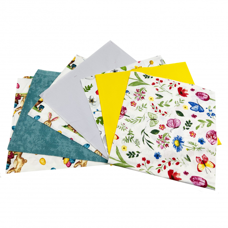 Sada látek bavlna na patchwork cca 35x35 cm - mix