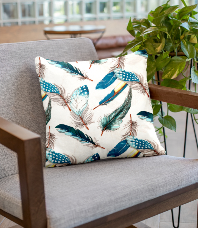 ●Ervi povlak na polštář bavlněný - peří tyrkysové