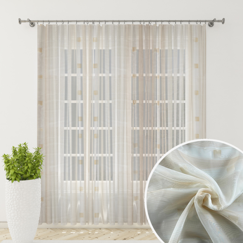 Voálová látka /záclona SANDRA 0166-01 béžová