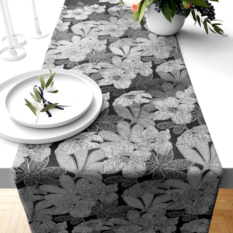 #Ervi gobelinový běhoun na stůl Luks šedý 45 x 160 cm