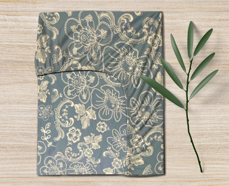 #Ervi bavlněné napínací prostěradlo - Designové květiny 90x200 cm