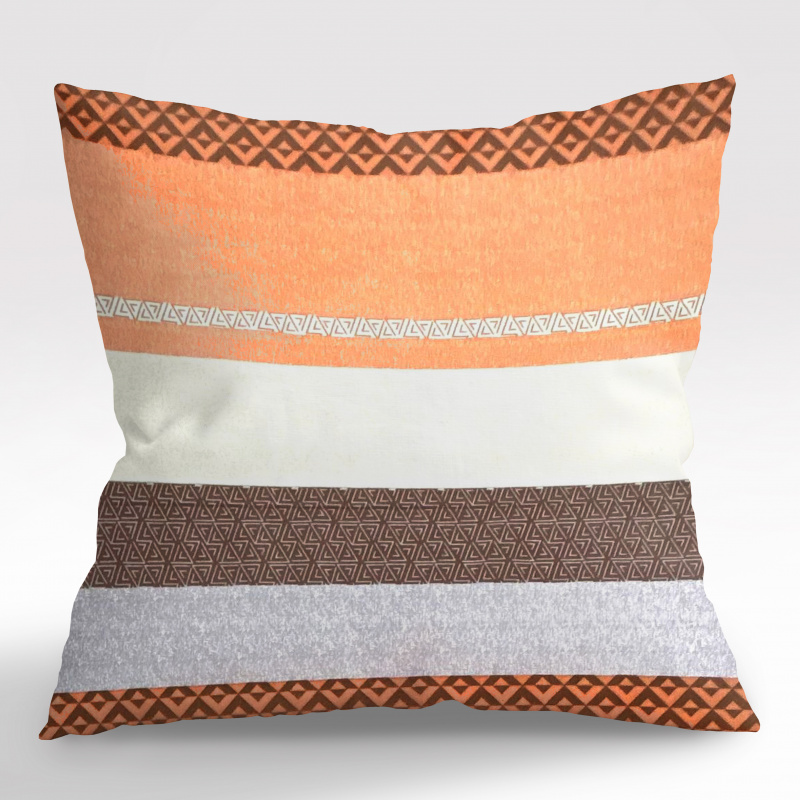 Ervi povlak na polštář bavlněný - Geometrický vzor fialové а zelené - kopie