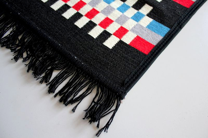 Tkaný koberec Kelim K840A - černý