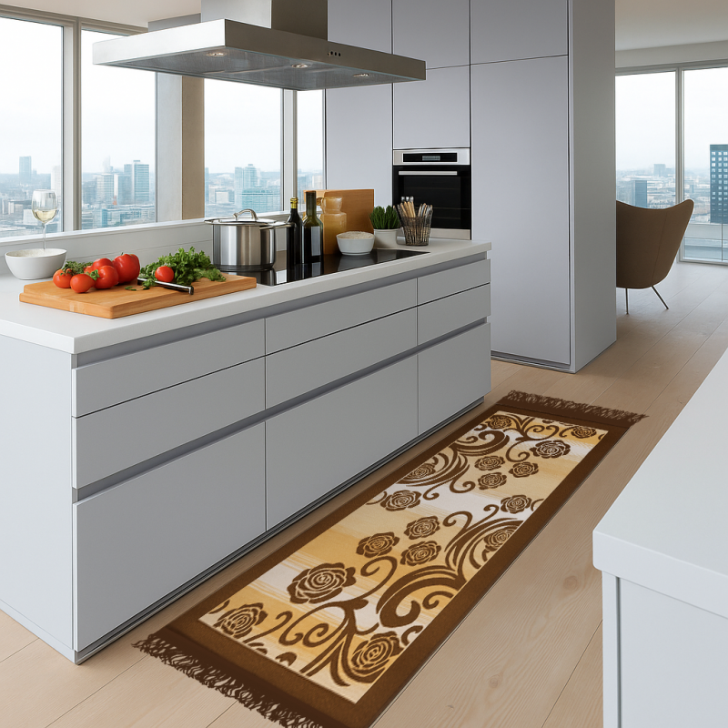 Tkaný koberec Kelim K832A hnědý, 80x200 cm