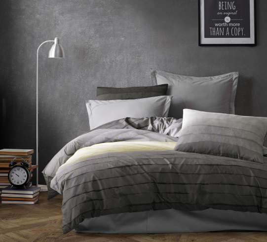 #Ervi bavlněné povlečení oboustranné - Sedm odstínů šedi/šedé 140x200 cm