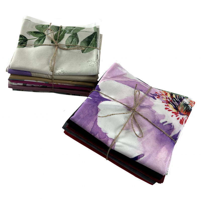 0,5 kg Zbytková metráž látek bavlna saten - mix vzorů a barev