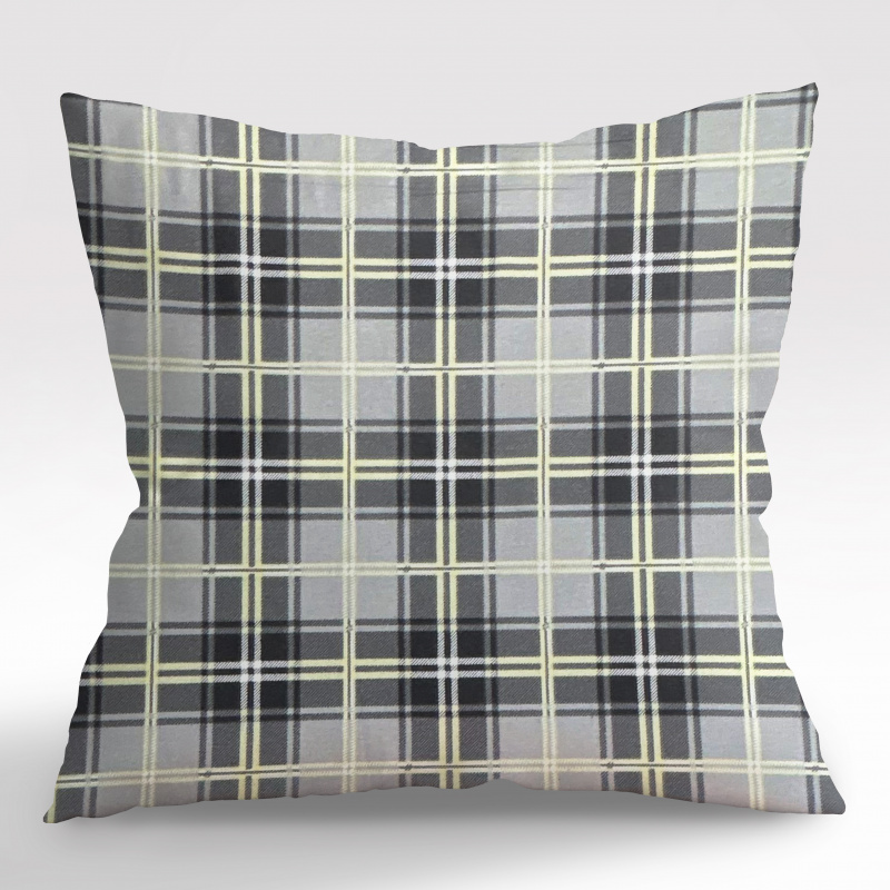 Ervi povlak na polštář flanelový - kostky černo-šedé