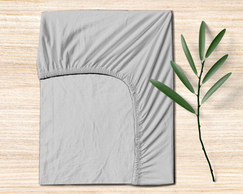 Ervi dětské bavlněné napínací prostěradlo - světle šedé