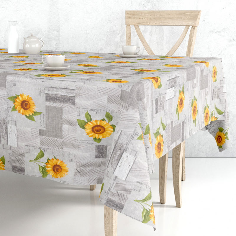 Ubrus PVC 163B - Slunečnice, Role 140cm x 20m
