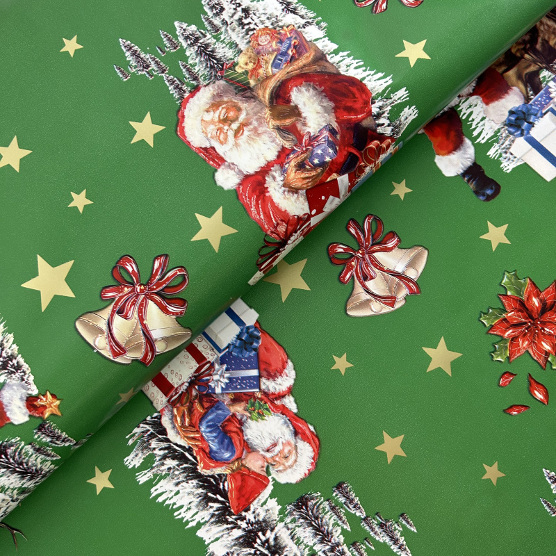 Ubrus PVC M-137B - Vánoční zelený - Role 140cm x 20m