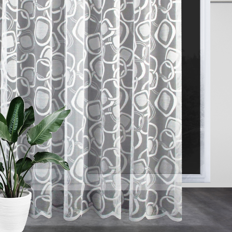 Ervi ﻿žakárová záclona bílá 18F73, metráž