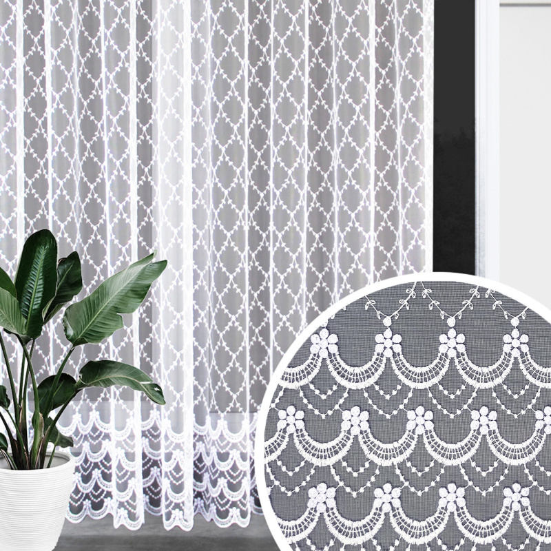 Ervi ﻿žakárová Záclona bílá 6958, metráž