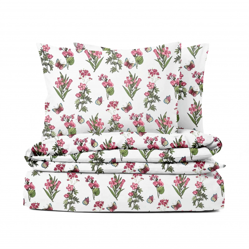 Ervi bavlněné povlečení - růžové luční květiny