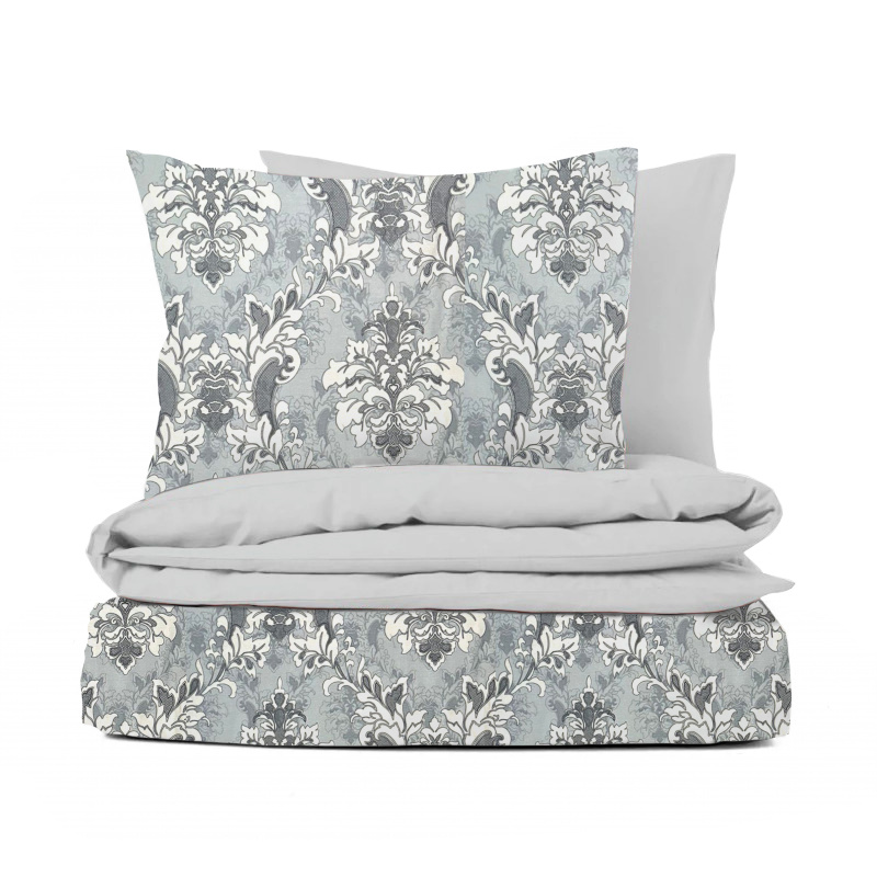 #Ervi bavlněné povlečení oboustranné - Versal šedé/světle šedé 140x220 cm