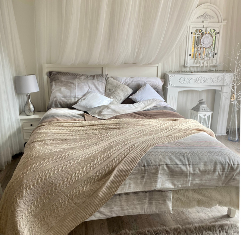 Flanelové povlečení - hnědé-šedý vzor