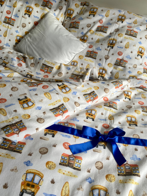 Flanelové povlečení - autobusy