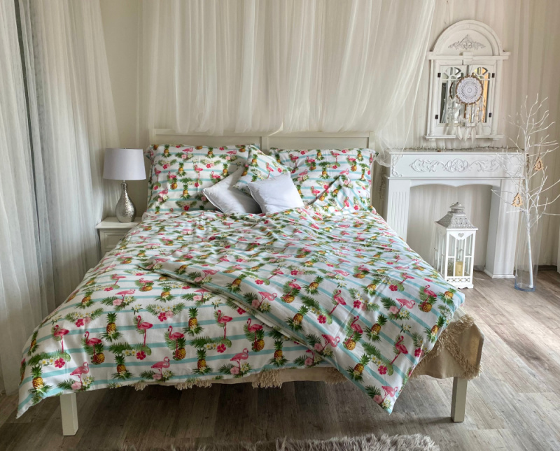 Flanelové povlečení - Abstrakce - Plameňák