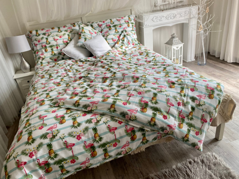 Flanelové povlečení - Abstrakce - Plameňák