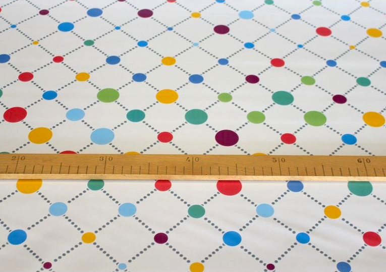 Ubrus PVC PVC DC-445A - Barevné puntíky, metráž šířka 140cm