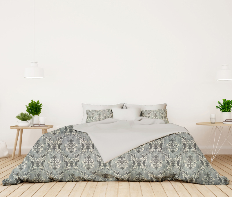 #Ervi bavlněné povlečení DUO - Versal šedé/světle šedé 200x220cm