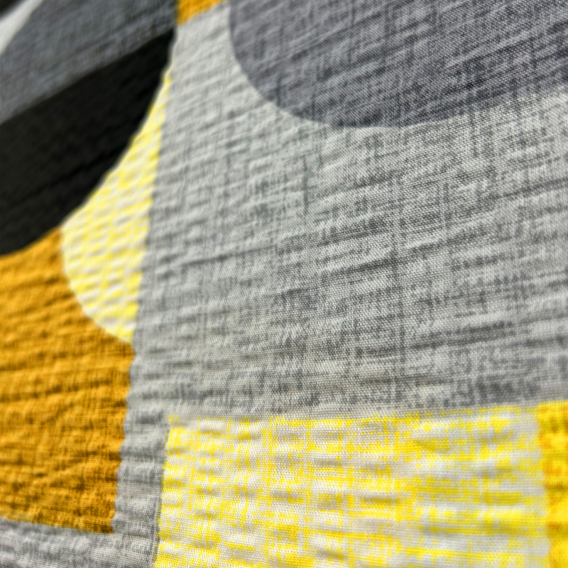 Ervi bavlněné KREPOVÉ povlečení -  geometrické obrazce tyrkysové