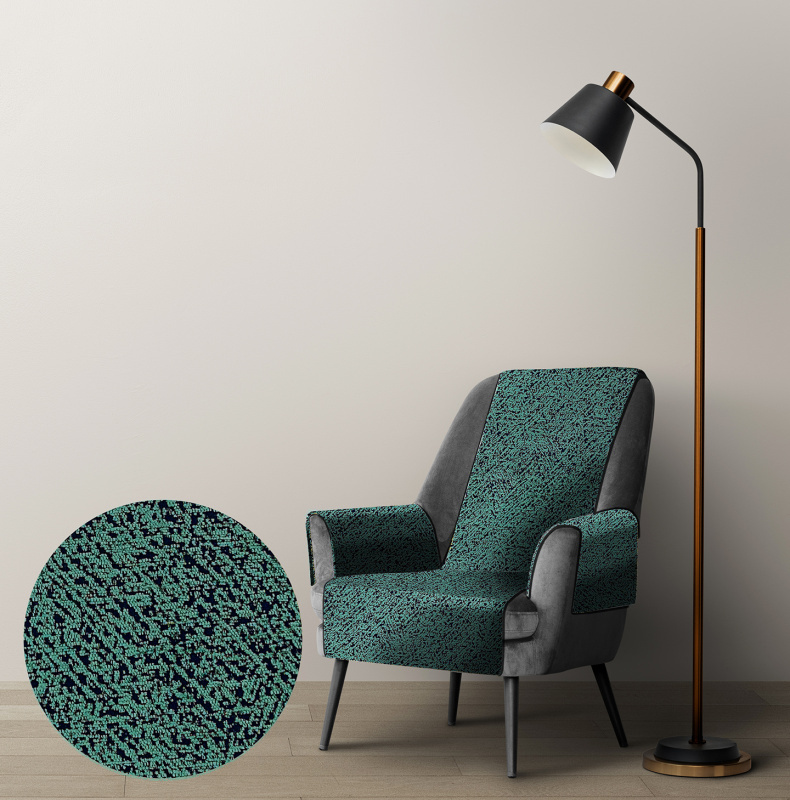 Ervi dekorační přehoz na křeslo  DMS V8 - petrolejový