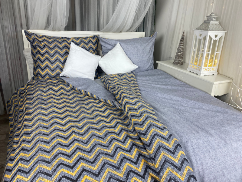 Ervi bavlněné povlečení oboustranné - cik-cak proužky