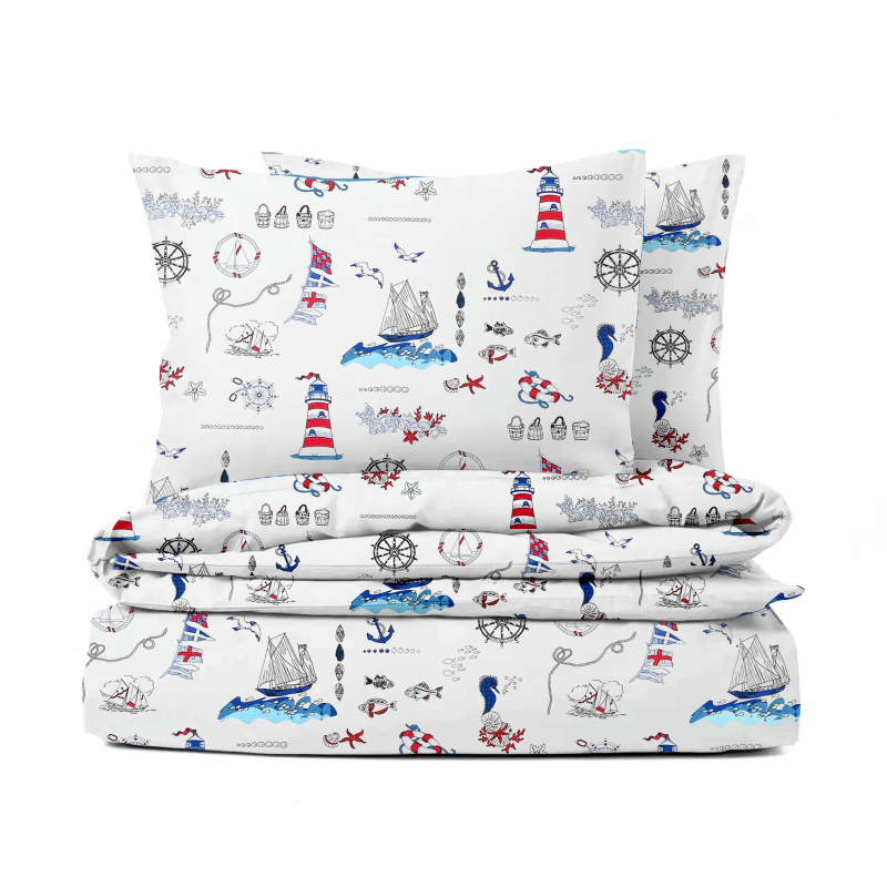 Ervi bavlněné povlečení - námořní motivy na bílém