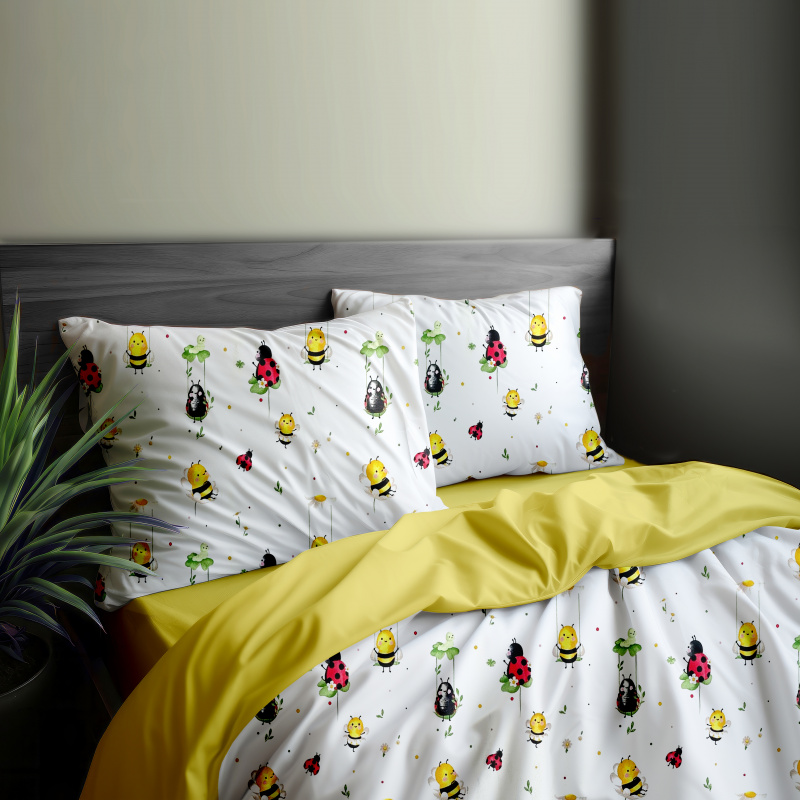 Ervi bavlněné povlečení oboustranné - včely a berušky
