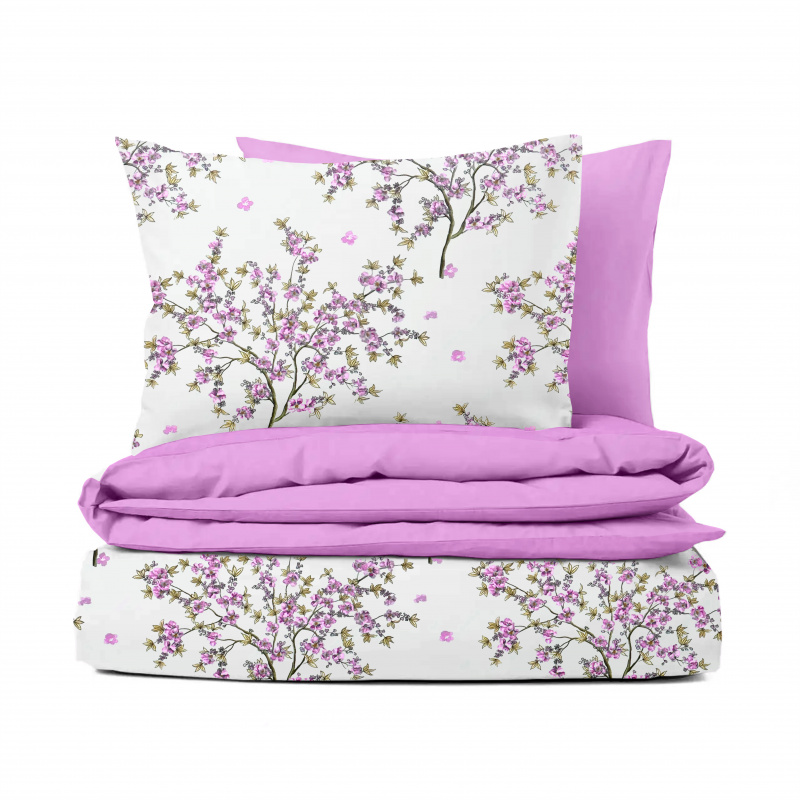 Ervi bavlněné povlečení oboustranné - kvetoucí růžový strom/růžové
