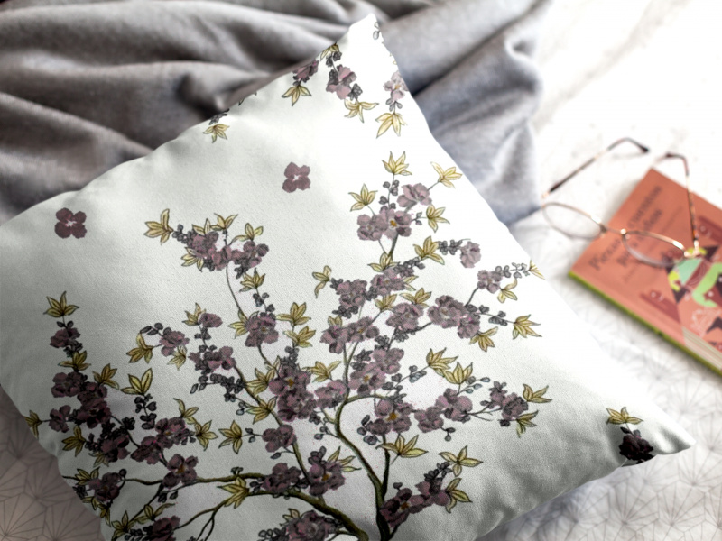 Ervi povlak na polštář bavlněný - kvetoucí strom - 12885-2