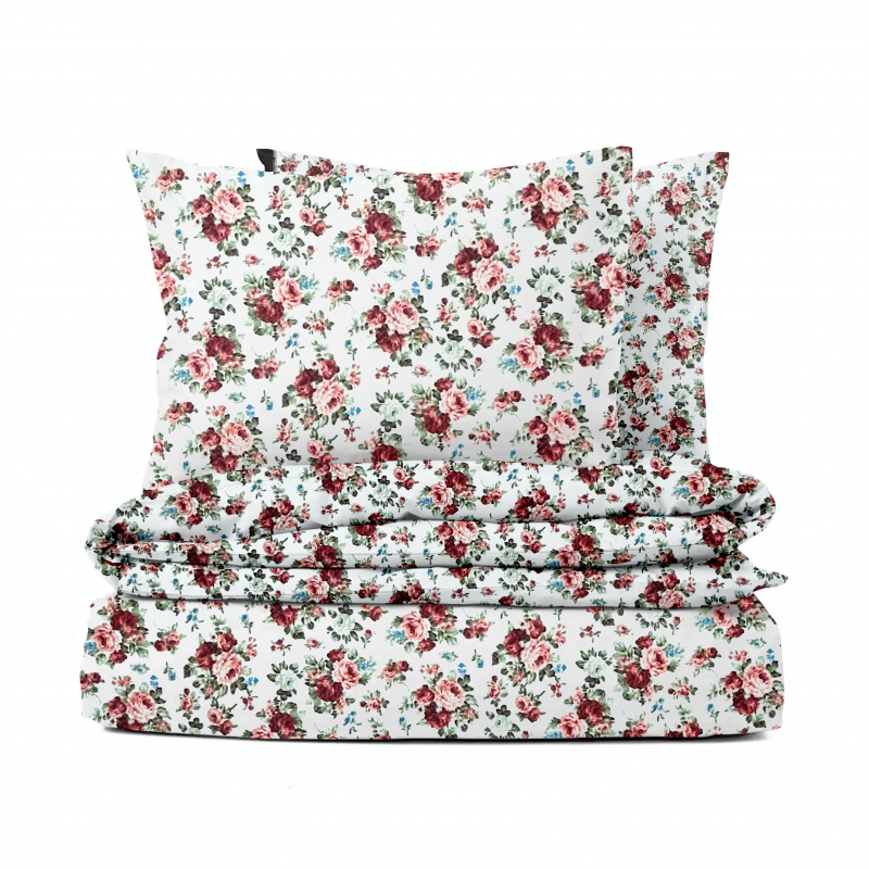 Ervi bavlněné povlečení - růžičky na bílém 10786