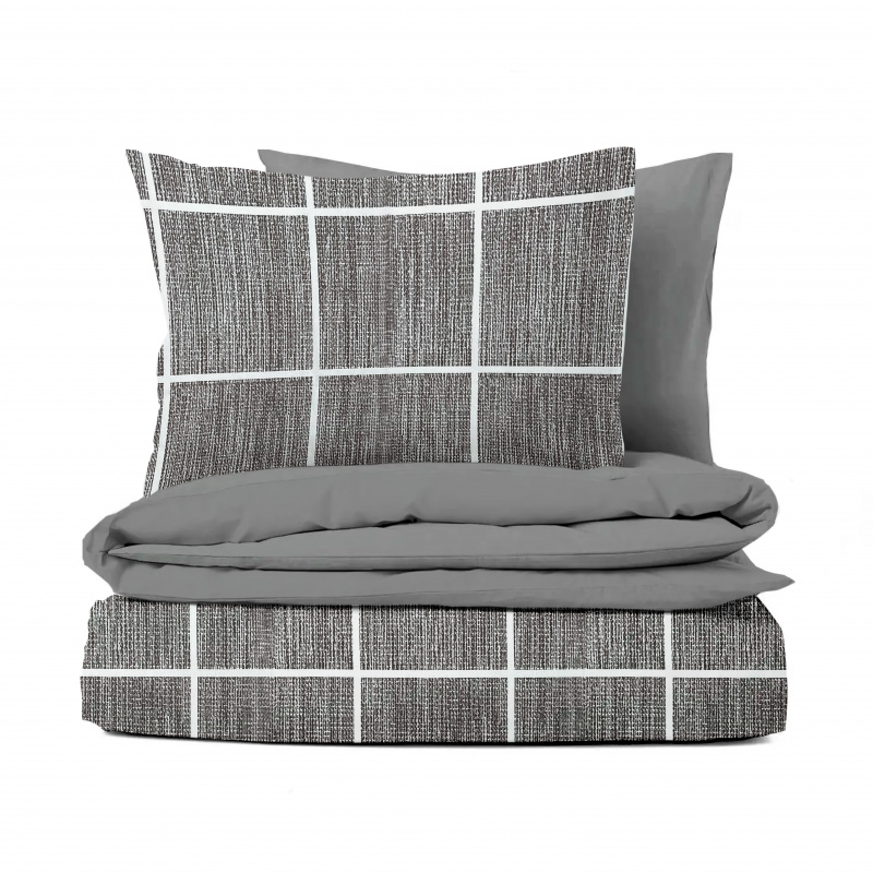 Ervi Bavlněné povlečení oboustranné - Arthur šedé/šedé