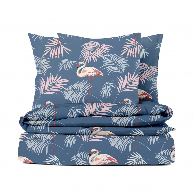 Ervi bavlněné povlečení - Plameňáci na modrém