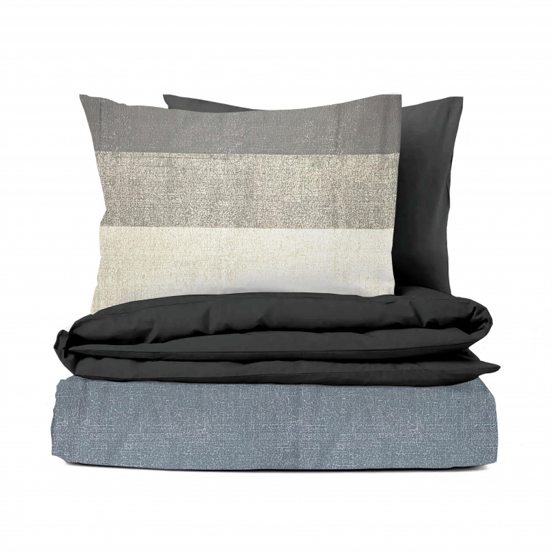 Ervi bavlněné povlečení oboustranné - Oliver/černé