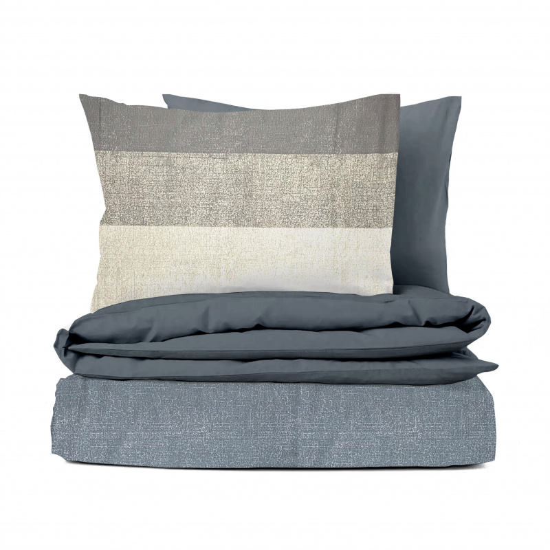 Ervi bavlněné povlečení oboustranné - Oliver/tmavě šedé