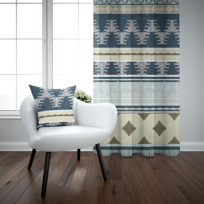 Ervi Bavlněný závěs - Nordic modrý