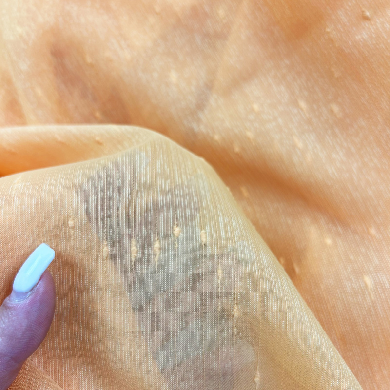 Ervi voálová meruňková záclona s olůvkem prší /Rain