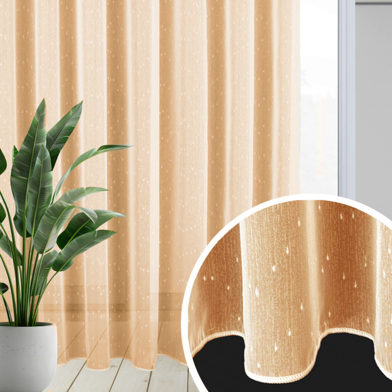 Ervi voálová meruňková záclona s olůvkem prší /Rain