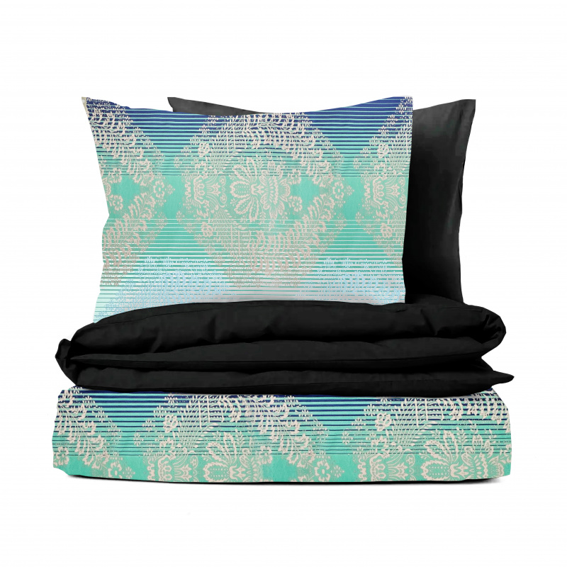 Ervi Bavlněné povlečení oboustranné - Dominikána/černé