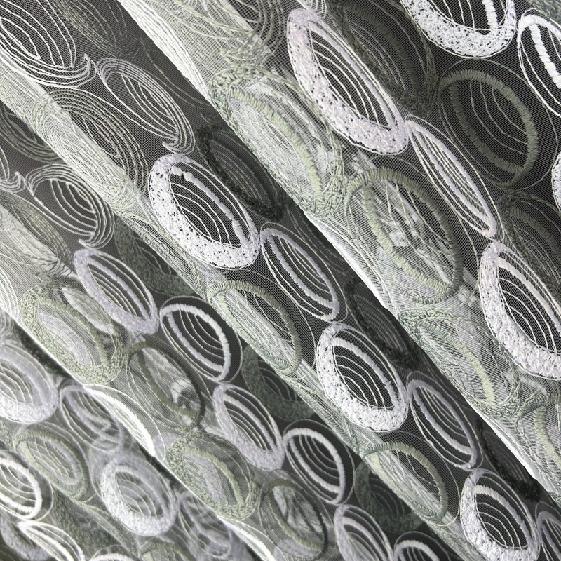 Ervi voálová záclona bílá s výšivkou 9469, metráž