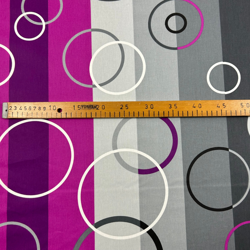 Ervi Bavlněná látka/plátno š.240 cm - Kruhy na fialovém - 7488-6, metráž