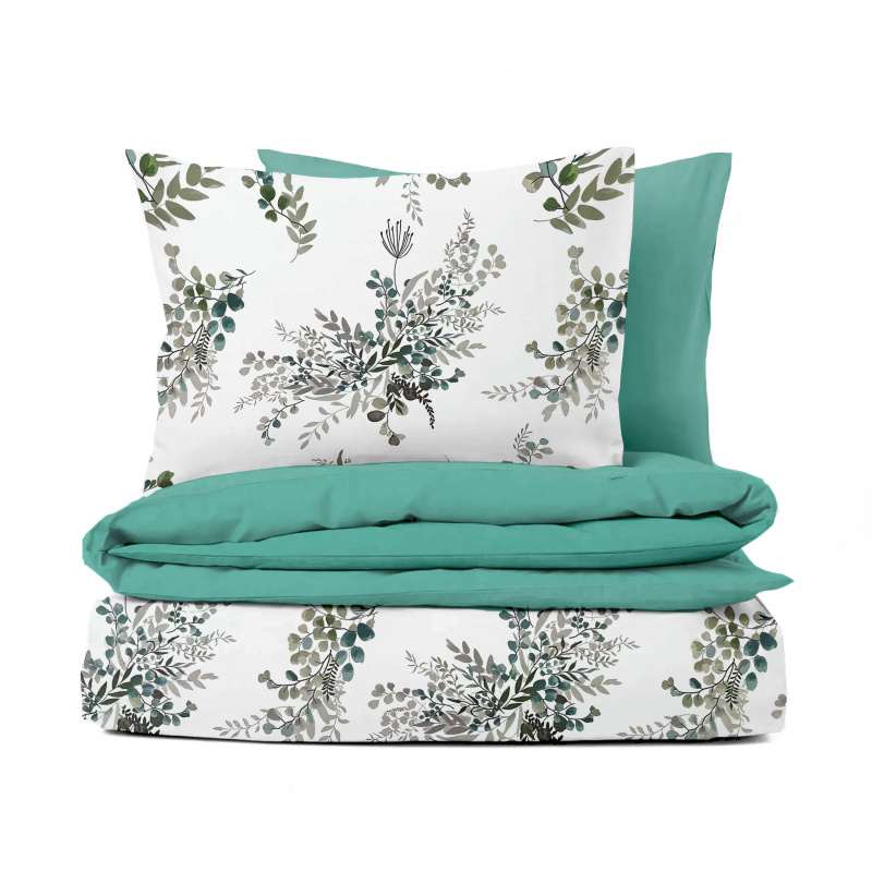 Ervi Bavlněné povlečení oboustranné - Zahrada Snov/akvamarín