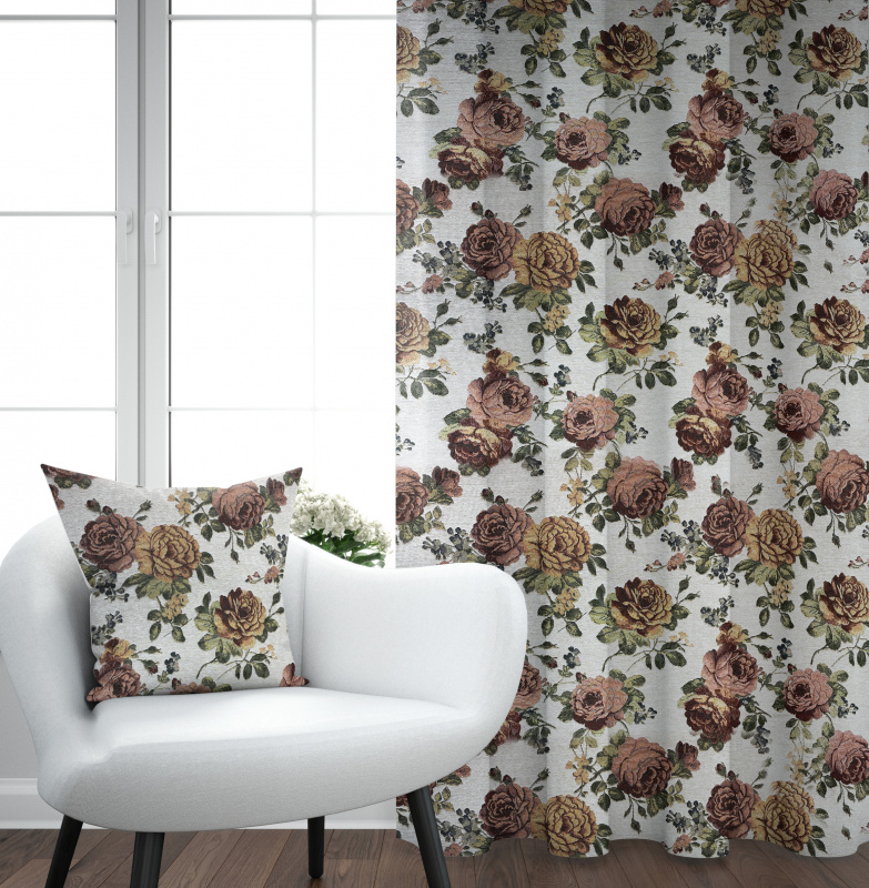 Ervi gobelínový termo závěs růže gold cream